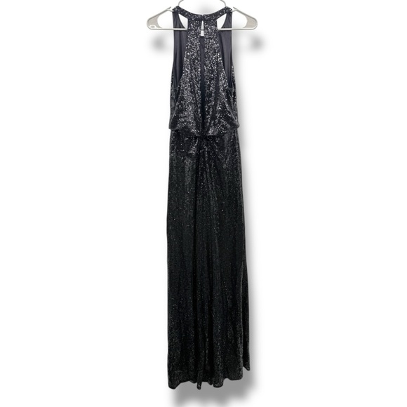 Jenny‎ Yoo Jules Sequin Gown Size 10 Black Blouson Formal Evening Wedding - Picture 4 of 10